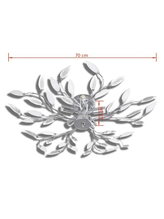 Läpinäkyvä ja Valkoinen Kattovalaisin Lehtiarmeilla 5 E14 Kanta