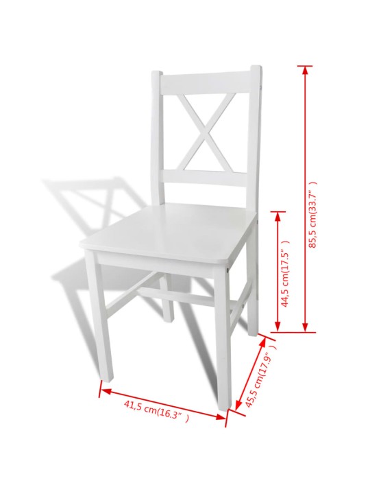 Ruokapöydän tuolit 4 kpl valkoinen mänty