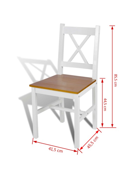 Ruokapöydän tuolit 2 kpl valkoinen mänty