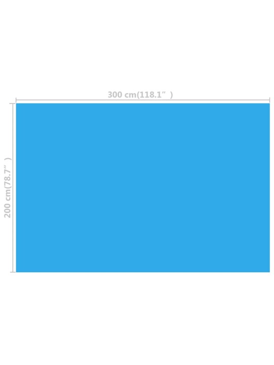 Suorakaiteen Muotoinen Uima-altaan Suoja 300 x 200 cm PE Sininen