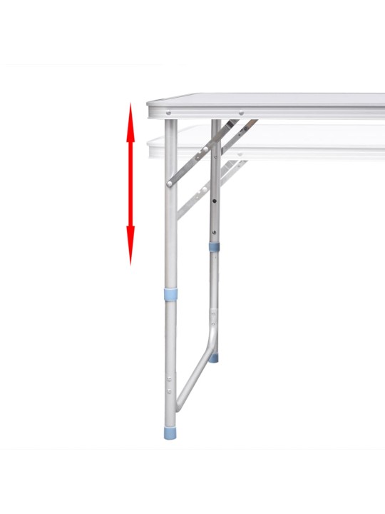 Kokoontaitettava retkipöytä 120 x 60 cm alumiini