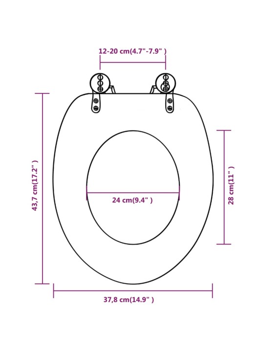 WC Istuimen Kansi MDF Vanha Puu Kuviointi