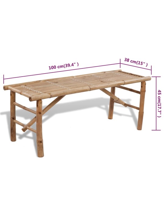 Olutpöytä 2:lla penkillä 100 cm bambu