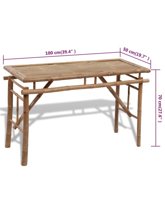 Olutpöytä 2:lla penkillä 100 cm bambu