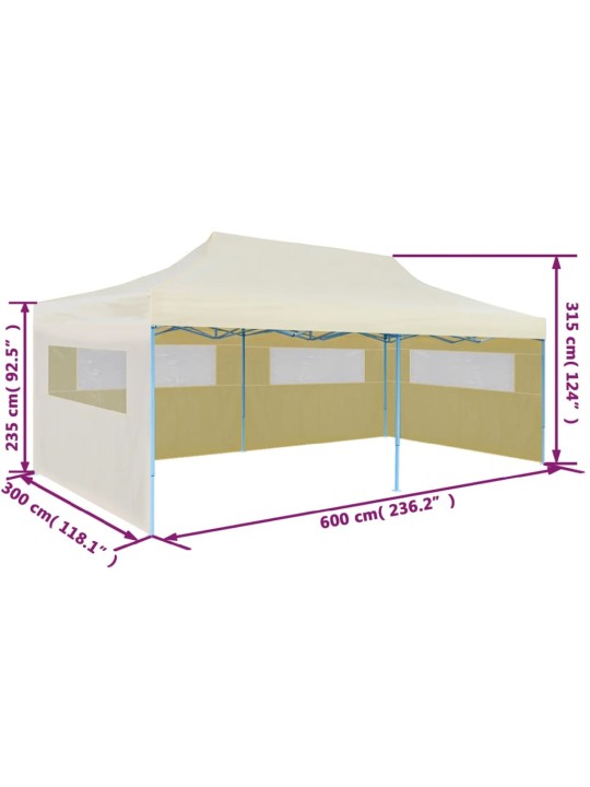 Kokoontaitettava pop-up juhlateltta 3 x 6 m