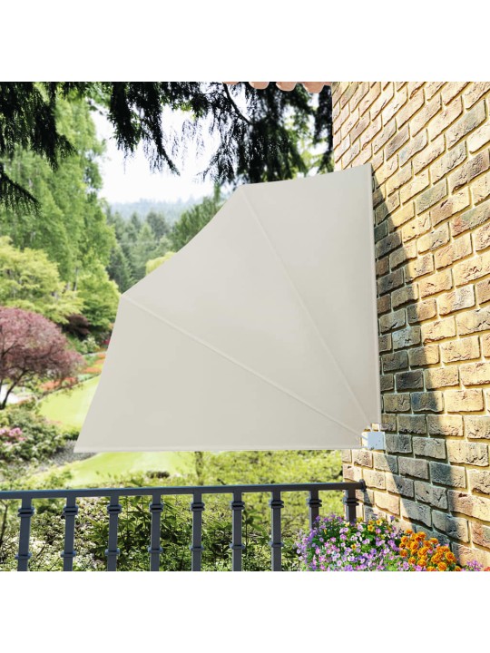 Kokoontaittuva parvekkeen sivumarkiisi kerma 140x140 cm