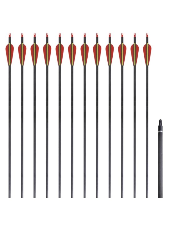 Jousipyssyn Nuolet 30" 0,76 cm Hiilikuitu 12 pcs