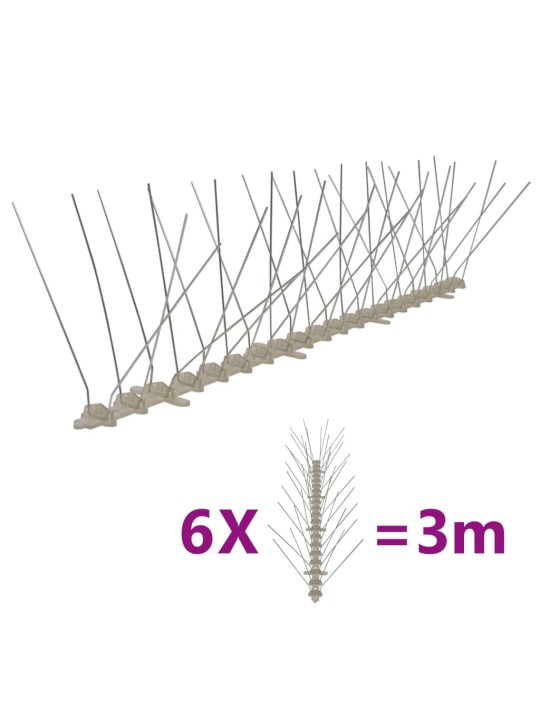 4-riviset muoviset lintu- & kyyhkyspiikit 6-sarja 3 m
