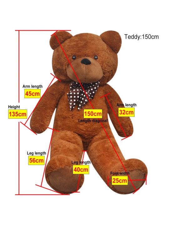 Nalle pehmolelu XXL 135 cm ruskea