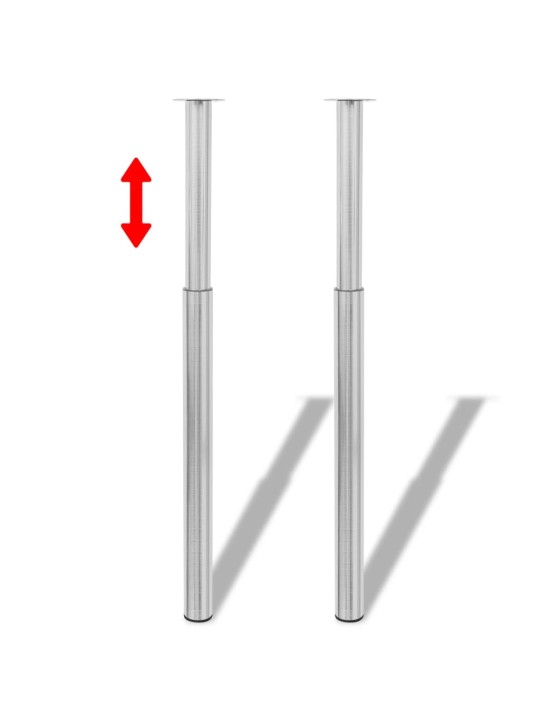 4 Teleskooppista Pöydän Jalkaa Harjattu Nikkeli 710 mm-1100 mm