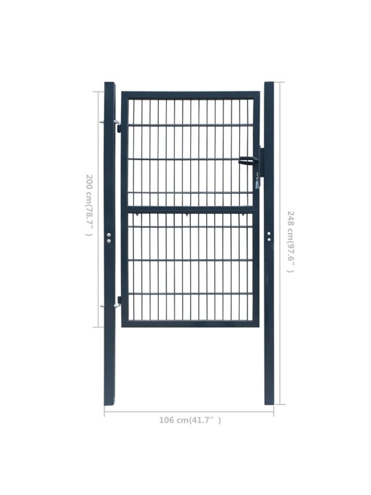 Aitaportti teräs 106x248 cm antrasiitti