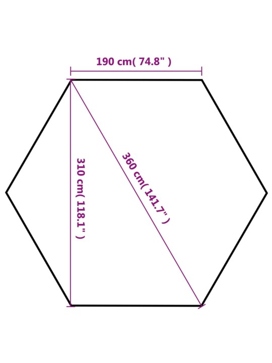 Kuusikulmainen Pop-Up Juhlateltta Sininen 3,6x3,1 m