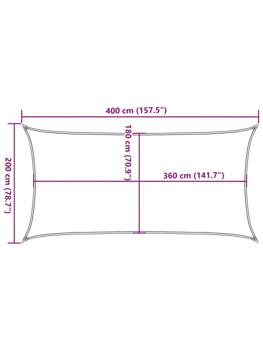 Aurinkovarjo Purje HDPE Suorakaide 2x4 m Antrasiitti