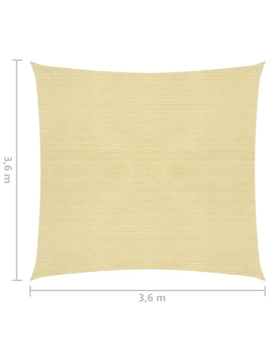 Aurinkovarjo Purje HDPE Neliö 3.6x3.6 m Beige