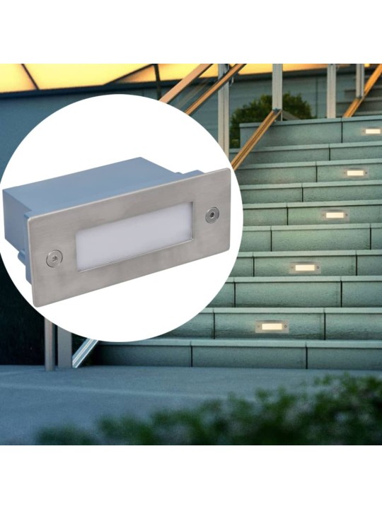 Led upotettu porrasvalaisin 6 kpl 44x111x56 mm