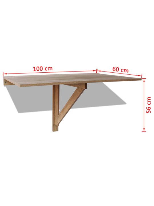 Kokoontaitettava seinäpöytä tammi 100x60 cm