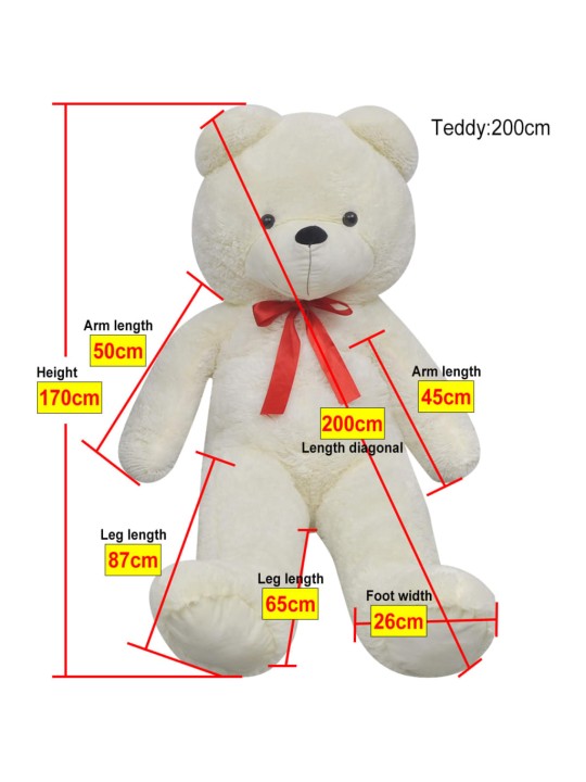 Nalle pehmolelu Valkoinen 170 cm