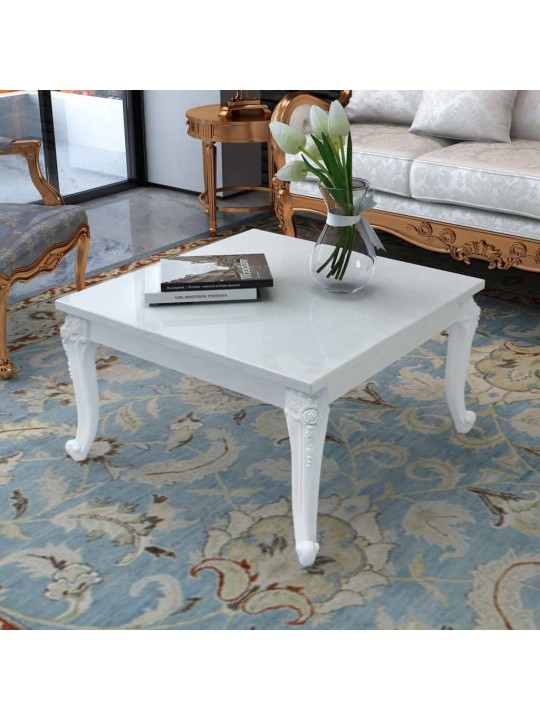 Kahvipöytä 80x80x42 cm Korkeakiilto Valkoinen