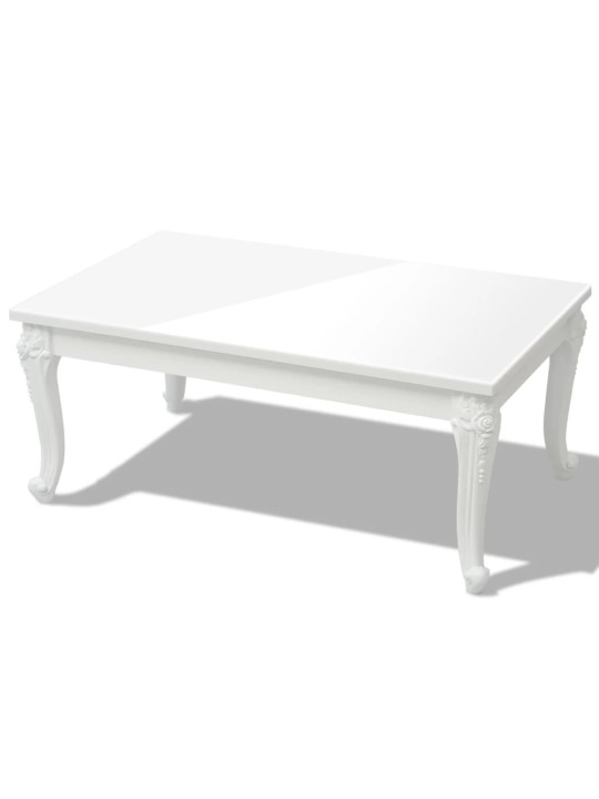 Kahvipöytä 100x60x42 cm Korkeakiilto Valkoinen