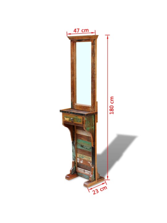 Eteisen peili kierrätetty massiivipuu 47x23x180 cm