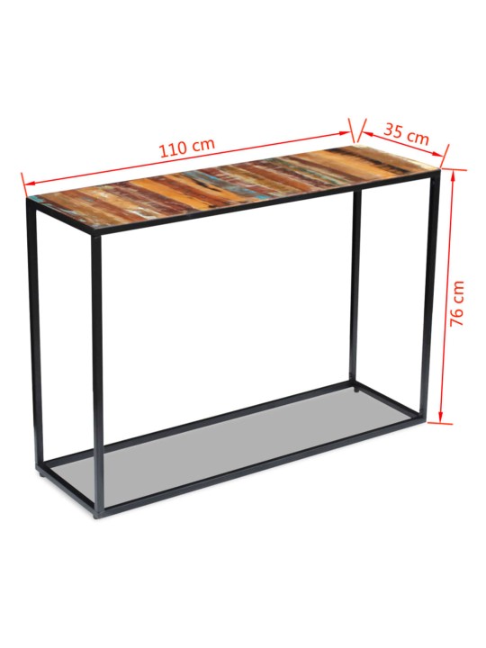 Sivupöytä kierrätetty massiivipuu 110x35x76 cm