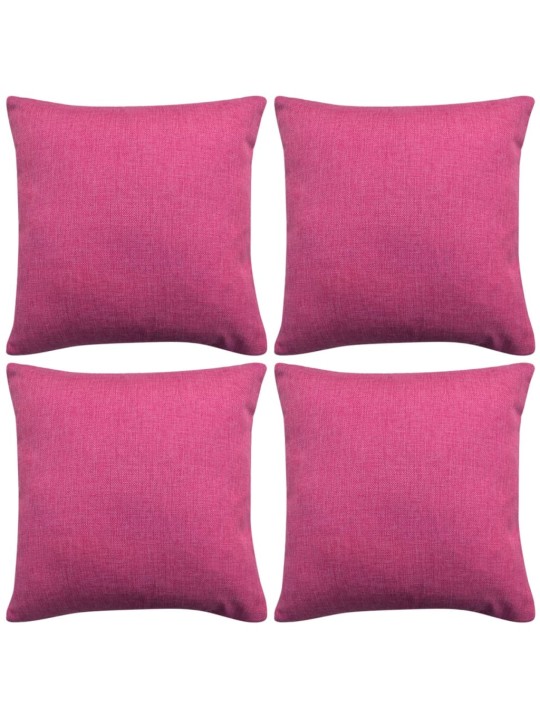 Tyynynpäällinen Pellavatyylinen Pinkki 4kpl 40x40 cm