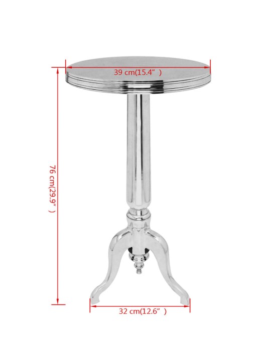 Pyöreä sivupöytä Alumiini Hopea