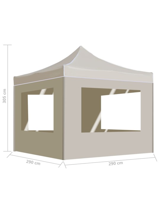 Kokoontaittuva juhlateltta seinillä alumiini 3x3 m kerma