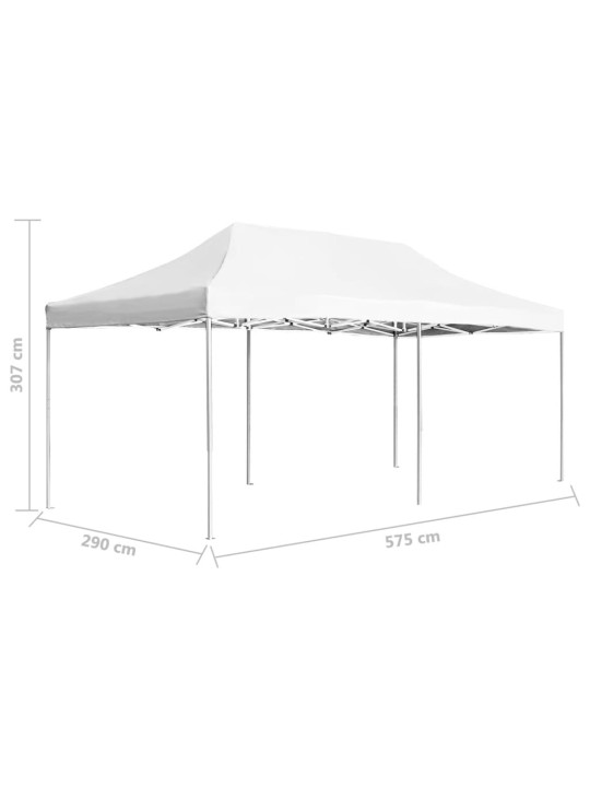 Kokoontaittuva juhlateltta alumiini 6x3 m valkoinen