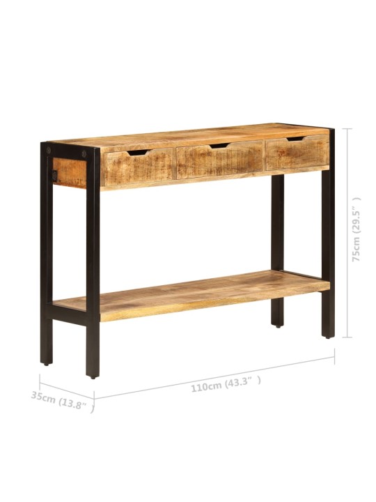 Senkki 3 laatikolla 110x35x75 cm kiinteä mangopuu