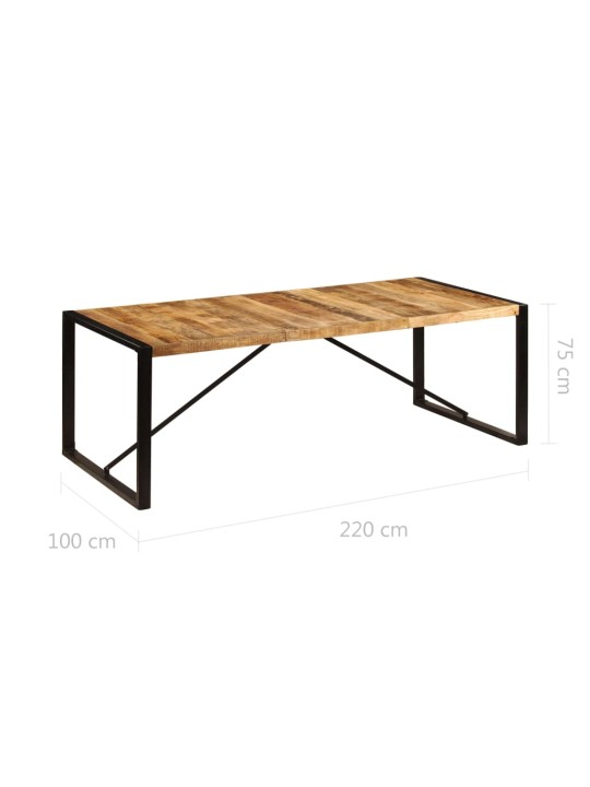 Ruokapöytä 220x100x75 cm kiinteä mangopuu