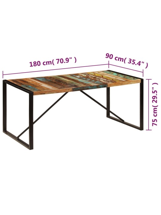 Ruokapöytä 180x90x75 cm uusiokäytetty puu