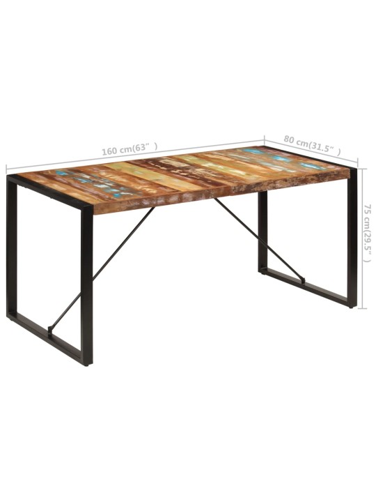 Ruokapöytä 160x80x75 cm uusiokäytetty puu