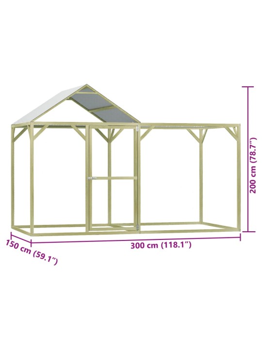 Kanahäkki 3x1,5x2 m teräs