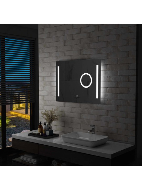 Kylpyhuoneen LED-seinäpeili kosketussensorilla 80x60 cm