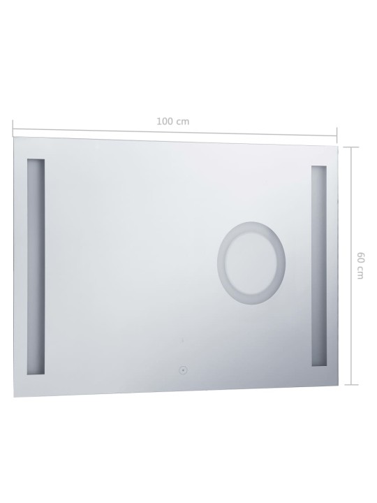 Kylpyhuoneen LED-seinäpeili kosketussensorilla 100x60 cm