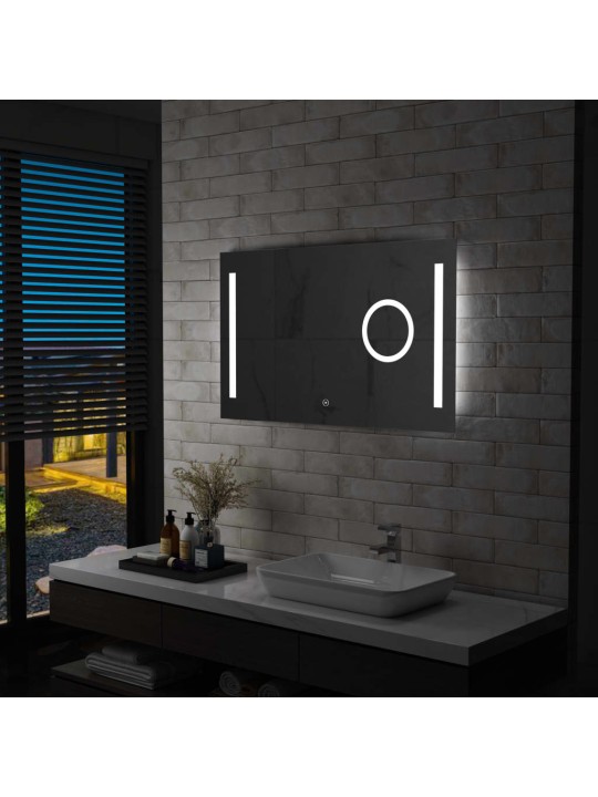 Kylpyhuoneen LED-seinäpeili kosketussensorilla 100x60 cm
