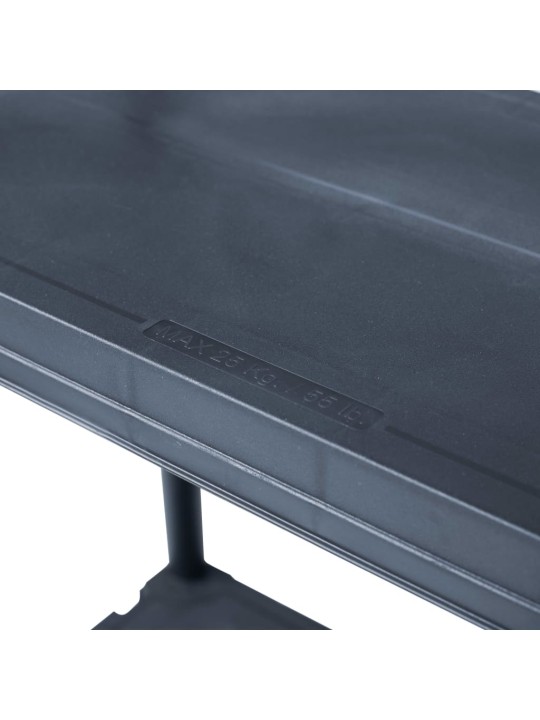 Varastohylly 100 kg 60x30x138 cm musta muovi