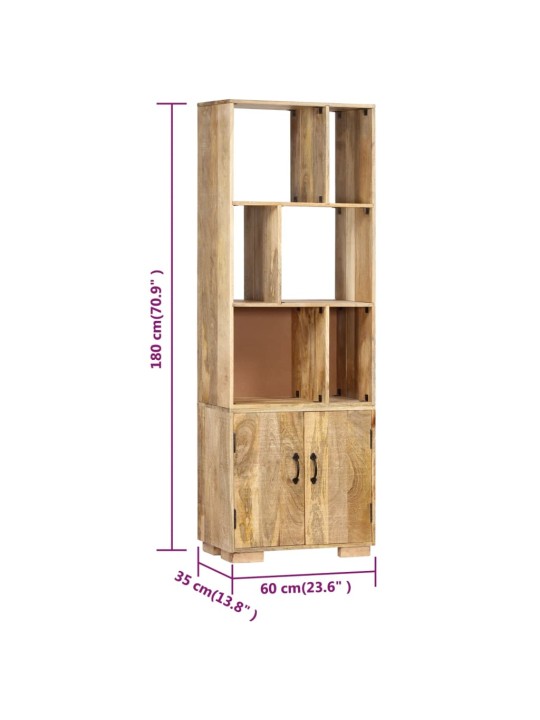 Kirjahylly 60x35x180 cm kiinteä mangopuu
