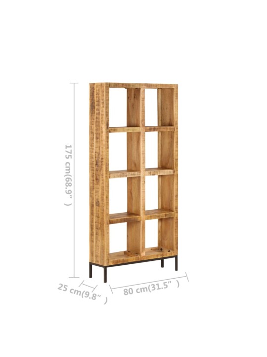 Kirjahylly 80x25x175 cm kiinteä mangopuu