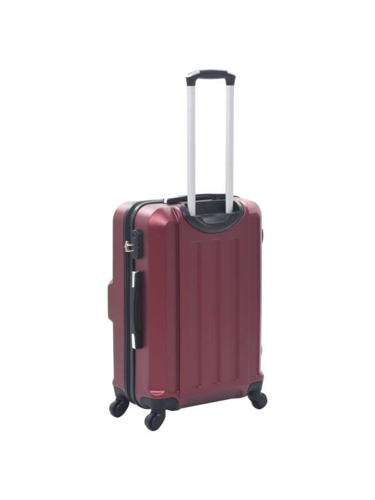 Kovapintainen matkalaukkusarja 3 kpl viininpunainen ABS