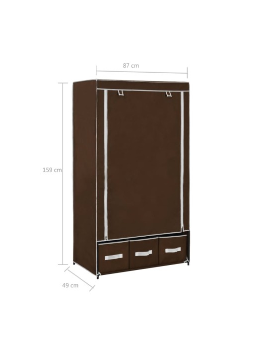 Vaatekaappi ruskea 87x49x159 cm kangas