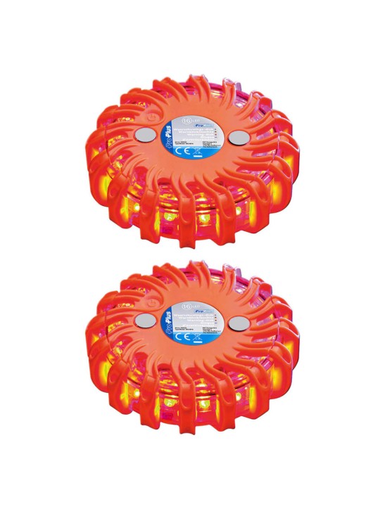 ProPlus Varoituslevyt 16 LED-valolla 2 kpl oranssi