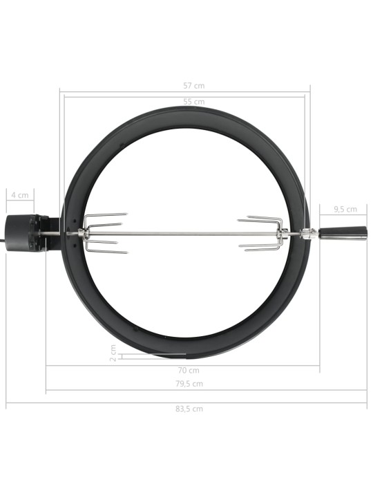 Grillivarrastelinesetti 57 cm musta