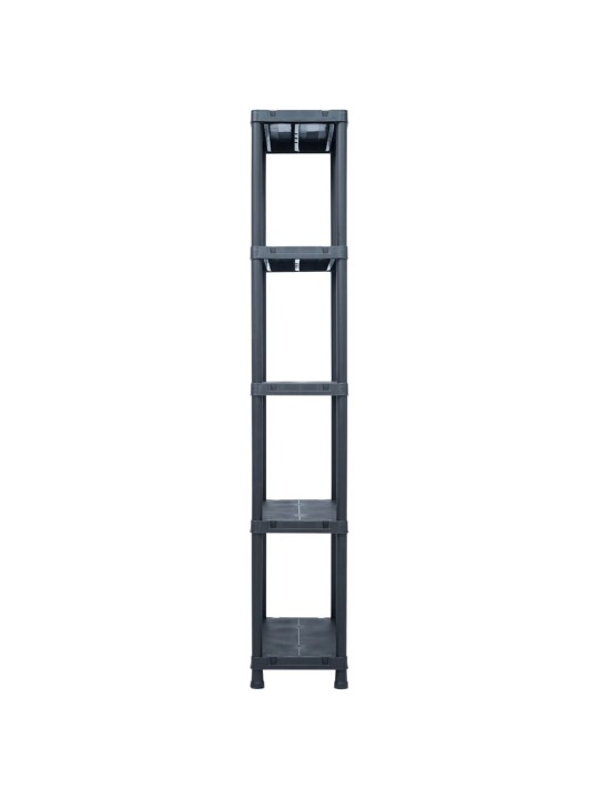Varastohyllyt 5 kpl 125 kg muovi 60x30x180 cm musta