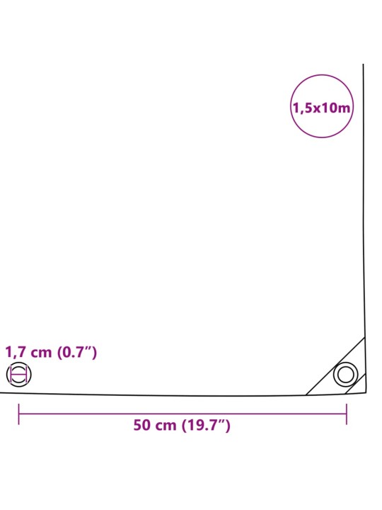 Pressu 650 g/m² 1,5x10 m valkoinen