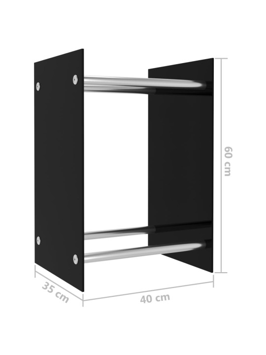 Polttopuuteline musta 40x35x60 cm lasi