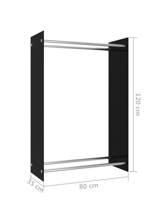 Polttopuuteline musta 80x35x120 cm lasi