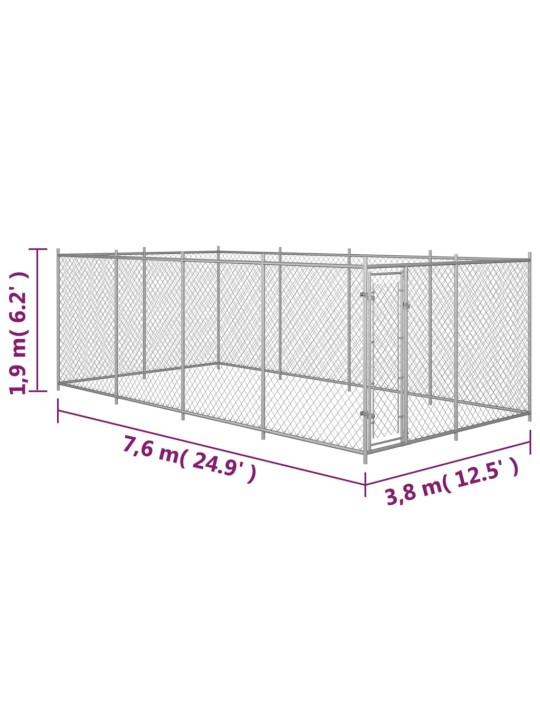 Koiran ulkohäkki 8x4x2 m