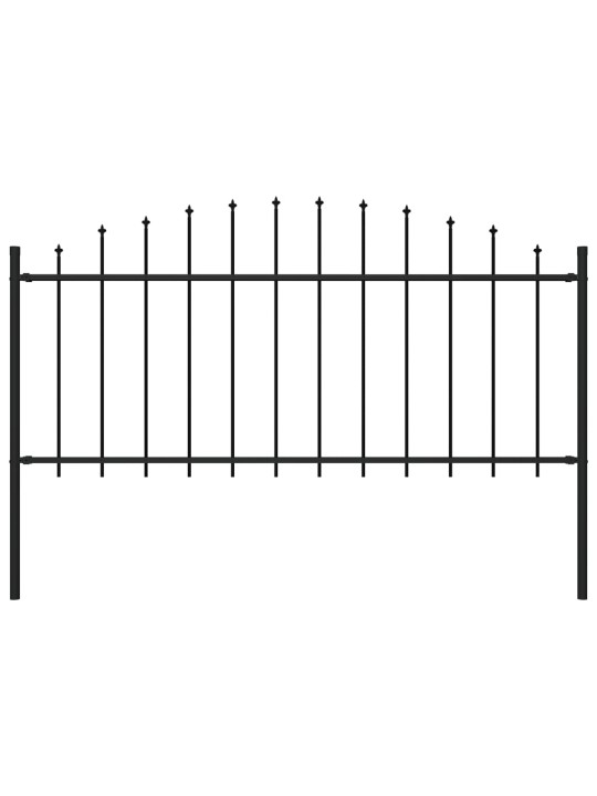 Puutarha-aita keihäskärjillä teräs (0,5-0,75)x1,7 m musta